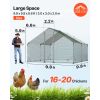 Large Metal Chicken Coop,9.8 x 9.8 x 6.6 ft, Walk-in Chicken Run House with Waterproof Cover & Sturdy Frame