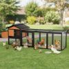 Wooden Chicken Coop, Large Outdoor Hen House with Nesting Box Poultry Cage, Waterproof for Outdoor Backyard