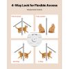 Cat Door for Window, Adjustable to Fit Window Width 23"-28", 4 Secure Lock Modes, Aluminum Frame and High-Transparency Glass, Magnetic Closure