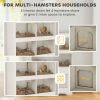 Large Hamster Cage for Multiple Small Pets with Storage Cabinet, Clear Transparent Panels