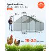 Large Metal Chicken Coop, 9.8 x 13.1 x 6.6 ft, Walk-in Chicken Runs with Waterproof Cover, Spire Roof Hen House Enclosure with Lock