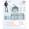 Metal Chicken Coop for 6-8 Chickens, 3.3 x 9.8 x 3.3 ft, Small Chicken Cage with Waterproof Cover & 3 Doors