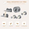 Pet Wall-mounted Climbing Shelf Set, Grey