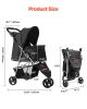 VEVOR Pet Stroller, 35 lbs Weight Capacity, Foldable Dog Stroller Cart, 3 Wheels Cats Stroller with Mesh Windows and Cup Holders