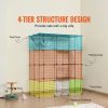 Large 4-tier Cat Cage, 41 x 28 x 55", Detachable Metal Wire Cat Enclosure, with 4 Front Doors Hammock Ramp ladders