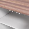 PawHut Dog Feeding Station, Storage Cabinet with Hidden Bowls, Adjustable Panel, Hooks for Medium Sized Dogs