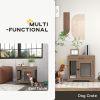 PawHut Dog Crate Furniture End Table with Cushion and Drawer