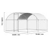 Metal Chicken Coop, 9.8x13.1x6.5 ft Large Walk-in Chicken Runs with Cover, Doom Roof Hen House Enclosure with Security Lock