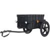 2-in-1 Bike Cargo Trailer Pushcart, Bicycle Trailer with Removable Box and Waterproof Cover, Black