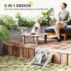 Wooden Dog Training Platform Board with Ladder, Pet Agility System for Indoor Outdoor, Gray