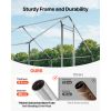 Large Metal Chicken Coop,9.8 x 9.8 x 6.6 ft, Walk-in Chicken Run House with Waterproof Cover & Sturdy Frame