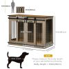 47 Inch Dog Crate Furniture TV Stand with Divider Panel Kennel