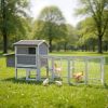 large main house, Gray Wooden Chicken Coop, Large Outdoor Hen House Poultry Cage, Rabbit Hutch