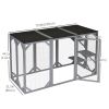 44.1" H Cat Cage, Indoor Outdoor Wooden Enclosure Pet House, Small Animal Cage Hutch, Suitable for Rabbit, Dogs, Kitten