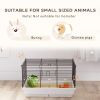 Rabbit Guinea Pig or Bunny Cage with Sliding-Out Trays, Bottom Wood Board, Doors, 24" x 15" x 16"
