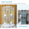 36" Bird Cage, Macaw Play House, Cockatoo, Parrot, Finch Flight Cage, 2 Doors, Perch 4 Feeder Pet Supplies, White