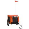 Pet Bike Trailer Orange and Black Oxford Fabric, Iron, PVC