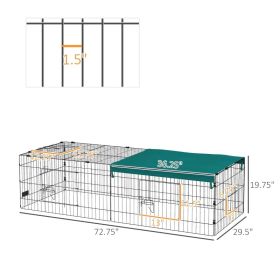 Small Animal Playpen With Roof For Rabbits, Chicken, Chinchillas For Indoor Outdoor Use, Green