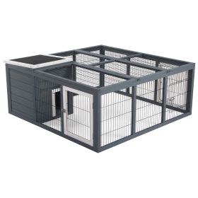 Waterproof Rabbit House for Small Animals, Gray