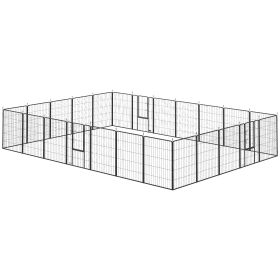 Dog Playpen For Indoor Outdoor, 24 Panels 39 H With Lockable Door, DIY Shape Pet Exercise Fence, Gray