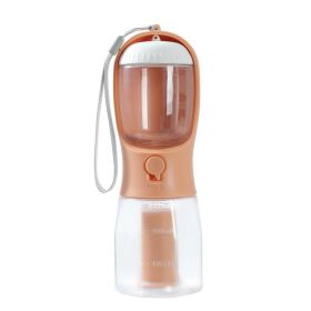 Dog Water Cup Drinking Food Garbage Bag Three-in-one Portable Small Multi-functional Pet Cups (Option: 300ml Garbage Bag-Orange Pink)