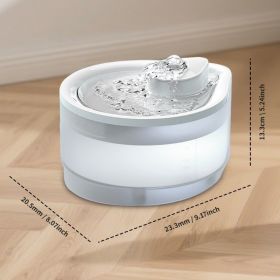 USB Powered 2.5L Automatic Circulating Pet Water Fountain 2500ML Healthy Running Water Drinking Bowl (Option: White)