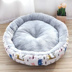 Dog And Cat Litter Padded With Round Cotton (Option: Beige-L)
