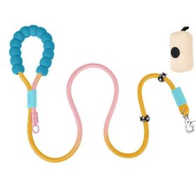Explosion-proof Dog Leash Suitable For Corgi, Border Collie, Shiba, Walking Collar And Chain (Option: Yellow and pink gradient)