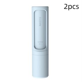 2-1 Reusable Pet Hair Remover Brush Lint Roller Portable Effective Self Cleaning Tool Removal Brush (Option: Blue 2pcs)