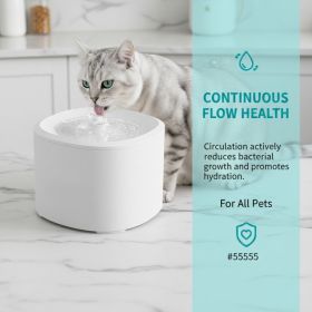 Ultra Quiet Anti-Dry Burn Pet Water Fountain, 3L Circulating Water Dispenser, USB Rechargeable Motion Sensor (Option: White)