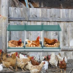 3 Compartment Metal Chicken Nesting Box Galvanized Steel Hen Box (Option: Defaulttitle)