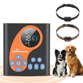 Wireless Dog Fence Training Collar 722FT IP68 Adjustable Range System (Option: 1 Transmitter and 2 Collar)