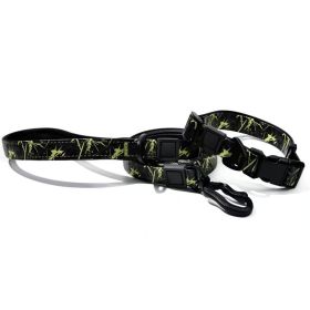 UV Printed Camouflage Embossed Pet Leash Set for Outdoor Activities (Option: Green-25mm)
