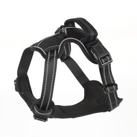 No Pull Dog Harness Breathable Reflective Pet Vest (Option: Black-L)
