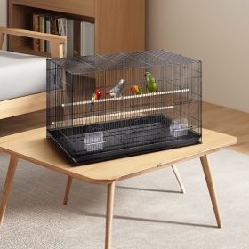 30 Inch Bird Cage, Metal Large Parakeet Cages For Cockatiels Small Parrot Budgies Lovebirds Canaries (Option: Black)