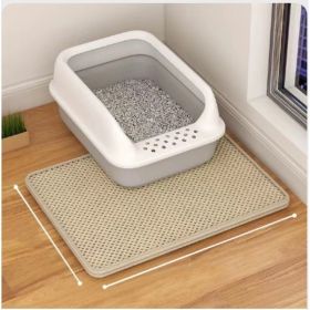 Cat Litter Mat Double Layer Filter Anti-bring Out (Option: Beige-55x75)