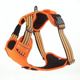 No Pull Dog Harness Breathable Reflective Pet Vest (Option: Orange-L)