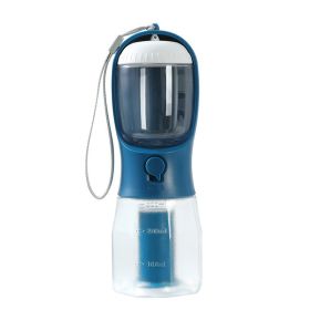 Dog Water Cup Drinking Food Garbage Bag Three-in-one Portable Small Multi-functional Pet Cups (Option: 300ml Garbage Bag-Ink Blue)