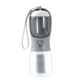 Dog Water Cup Drinking Food Garbage Bag Three-in-one Portable Small Multi-functional Pet Cups (Option: 300ml Garbage Bag-Twilight Gray)