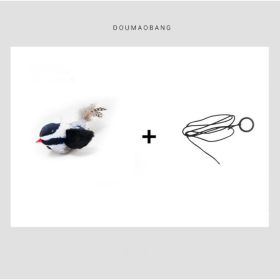 Cute Bird Design Cat Teaser Toy, SimulationParrot Cat Teaser Toy, Interactive Cat Teaser Toy (Option: Black white)