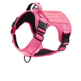 American Local Tactical Pet Boobs Service Dog Harness Vest Adjustable Reflective Metal Buckle Hiking Training (Option: Pink-S)