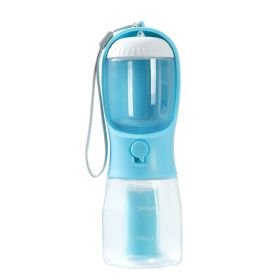 Dog Water Cup Drinking Food Garbage Bag Three-in-one Portable Small Multi-functional Pet Cups (Option: 300ml Garbage Bag-Turquoise)