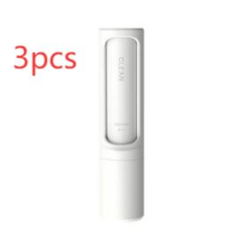 2-1 Reusable Pet Hair Remover Brush Lint Roller Portable Effective Self Cleaning Tool Removal Brush (Option: White3pcs)