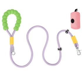 Explosion-proof Dog Leash Suitable For Corgi, Border Collie, Shiba, Walking Collar And Chain (Option: Purple)
