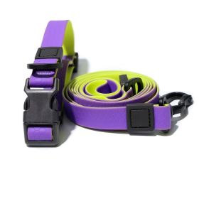 Honeycomb Embossed Dual Color Pet Leash Set Non Slip Grip (Option: Purpleryellow-25mm)