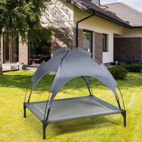 35.5inch X 32 Inch Dog Bed With UV Resistant Canopy, Shipped Via Amazon Shipping (Option: Gray)