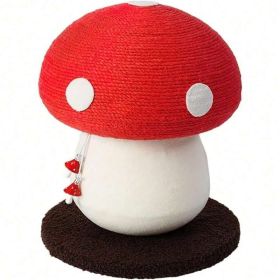 Mushroom Cat Scratching Post Sisal Wrapped Small Cat Tree Toy (Option: RED HSMPJ600003)