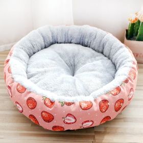 Dog And Cat Litter Padded With Round Cotton (Option: Red-L)