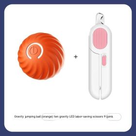 Rubber Ball Chew Toys For Dogs (Option: Orange Ball Pink Scissors)
