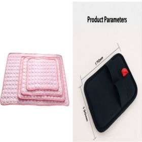 Pet Dog Cat Ice Silk Cold Nest Pad For Cooling In Summer (Option: Pink set-50x40cm)
